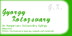 gyorgy kolozsvary business card